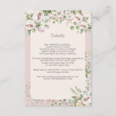 Stoffig roos bloemen waterverf bruiloft informatiekaartje (Voorkant)