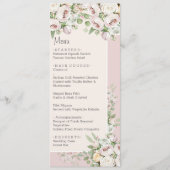 Stoffig roos bloemen waterverf bruiloft menu (Voorkant)