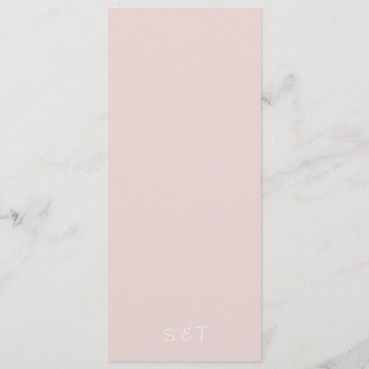 Stoffig roos bloemen waterverf bruiloft menu (Achterkant)