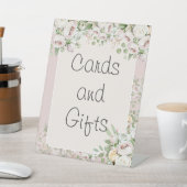 Stoffig roos bloemen waterverf bruiloft reclamebord met voetstuk (Insitu)