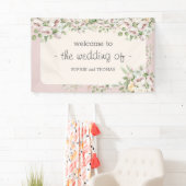 Stoffig roos bloemen waterverf bruiloft spandoek (Insitu)