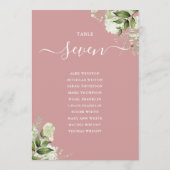 Stoffig Roos Bloemen Zitplattegrond Tafelnummer (Achterkant)