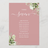 Stoffig Roos Bloemen Zitplattegrond Tafelnummer (Voorkant)