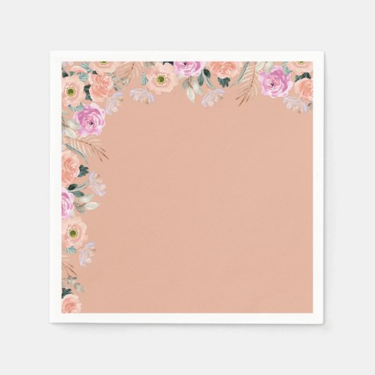 Stoffig Roos bloemenretro (geen tekst) Servet (Voorkant)