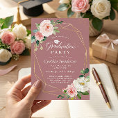 Stoffig Roos Blush Bloemen Goud Geometrisch Afstud Kaart