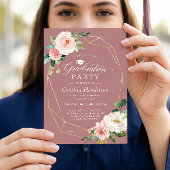 Stoffig Roos Blush Bloemen Goud Geometrisch Afstud Kaart