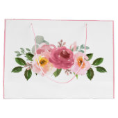 Stoffig Roos | Blush Pink Floral Baby shower Groot Cadeauzakje (Achterkant)