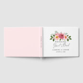 Stoffig Roos | Blush roze bloemenbruiloft Gastenboek (Volledig)