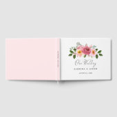 Stoffig Roos | Blush roze bloemenbruiloft Gastenboek (Volledig)