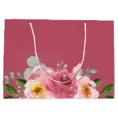 Stoffig Roos | Blush roze bloemenbruiloft Groot Cadeauzakje (Achterkant)