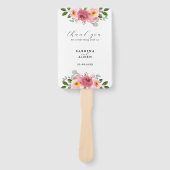 Stoffig Roos | Blush roze bloemenbruiloft Handwaaier (Voorkant)