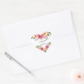 Stoffig Roos | Blush roze bloemenbruiloft Hart Sticker (Envelop)