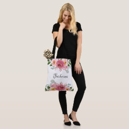 Stoffig Roos | Blush roze bloemenbruiloft Tote Bag