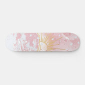 Stoffig Roos Blush Roze Champagne Sunset Zon & Zee Persoonlijk Skateboard (Horizontaal)
