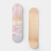Stoffig Roos Blush Roze Champagne Sunset Zon & Zee Persoonlijk Skateboard (Voorkant)