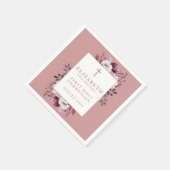 Stoffig Roos Boho Floral Modern Eerste Heilige Com Servet (Hoek)