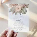 Stoffig Roos Boho Pampas Grass Wedding Invitation Kaart<br><div class="desc">Dit is een boho pampasgras huwelijksuitnodiging met een elegante lettercombinatie en prachtige waterverf pampasgras en bloemen. Alle kleuren zijn bewerkbaar, maar de woorden "de" en "formele uitnodiging om te volgen" zijn niet bewerkbaar. // Voor overeenkomende artikelen, bezoek het "CORA" collectie in de Sincerely By Nicole Zazzle winkel. * Als je...</div>