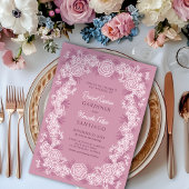 Stoffig Roos Botanische Bloemen Huwelijk Kaart