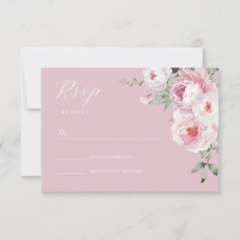 Stoffig Roos Botanische Blush Bloemen Huwelijk RSVP Kaartje