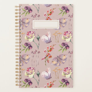 Stoffig Roos  Botanische Paddestoel Vlinder Planner