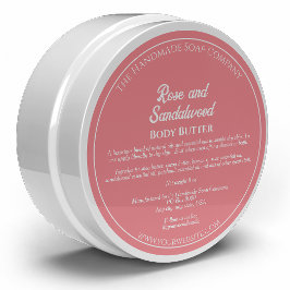 Stoffig Roos Cosmetica potje Label w Ingrediënten