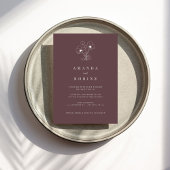 Stoffig Roos Eenvoudige Elegante Huwelijksuitnodig Kaart