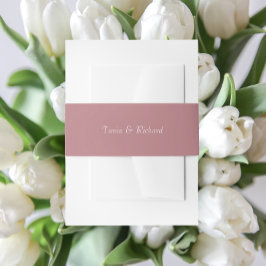 Stoffig Roos Eenvoudige gestileerde naam bruiloft Uitnodigingen Wikkel