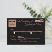 Stoffig Roos Elegant Minimalistisch Plated RSVP (Staand voorkant)