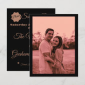 Stoffig Roos Elegant Minimalistische Foto Save the Save The Date (Voorkant / Achterkant)