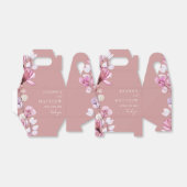 Stoffig Roos Elegant Modern Floral Wedding Bedankdoosjes (Uitgevouwen)