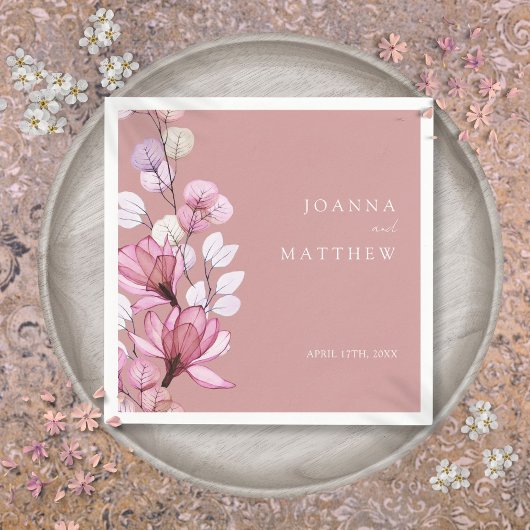 Stoffig Roos Elegant Modern Floral Wedding Servet