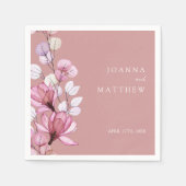 Stoffig Roos Elegant Modern Floral Wedding Servet (Voorkant)