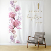 Stoffig Roos Elegante Bloemdoop Foto Achtergrond Wandkleed (In situ)