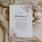 Stoffig Roos Elegante  Rozen bruiloft Kaart