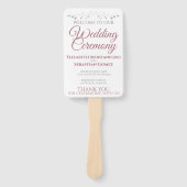 Stoffig Roos Elegante Witte Bruiloft Fans met Prog Handwaaier (Voorkant)