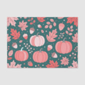 Stoffig Roos en Blauwgroen Autumn Harvest Thanksgi Tissuepapier (Voorkant)