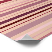 Stoffig Roos en blush stripes Poster (Hoek)
