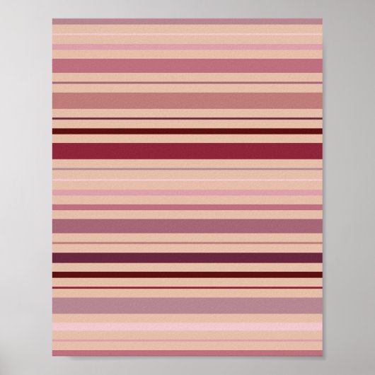Stoffig Roos en blush stripes Poster (Voorkant)