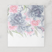 Stoffig Roos en Slate Blue Floral Elegant Plaatskaartje (Buitenkant ongevouwen)