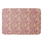 Stoffig Roos en Taupe Leaf Scroll Badmat (Voorkant)