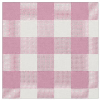 Stoffig Roos en White Gingham Plaid Stof