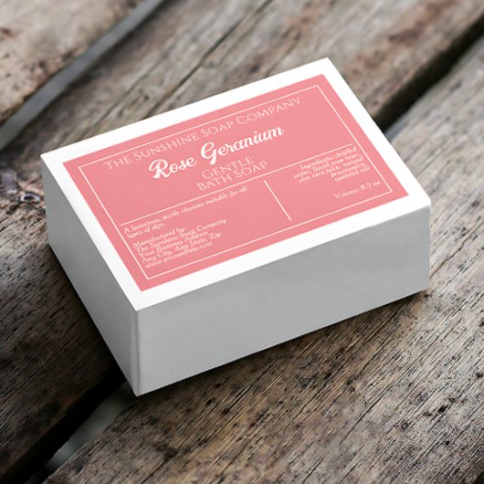 Stoffig roos en wit waterdicht zeepproductetiket voedselcontainer etiket