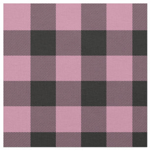 Stoffig Roos en Zwarte Buffel Plaid Stof