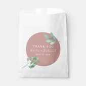Stoffig Roos Eucalyptus Wedding Favoriet Gift Bag Bedankzakje (Voorkant)