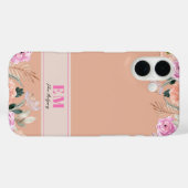 Stoffig Roos floraal monogram Case-Mate iPhone Case (Achterkant (horizontaal))
