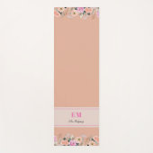 Stoffig Roos floraal monogram Yogamat (Voorkant)