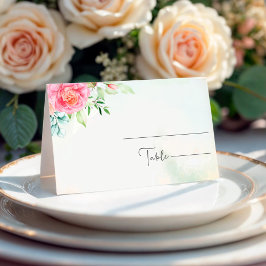 Stoffig Roos Floral Boho Wedding Place Card Plaatskaartje
