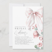 Stoffig Roos Floral Elegant Bow Vrijgezellenfeest Kaart (Voorkant)