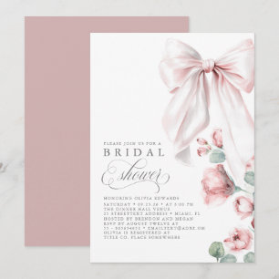 Stoffig Roos Floral Elegant Bow Vrijgezellenfeest Kaart