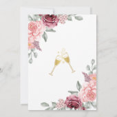 Stoffig Roos Floral Elegant Goud Vrijgezellenfeest Kaart (Achterkant)